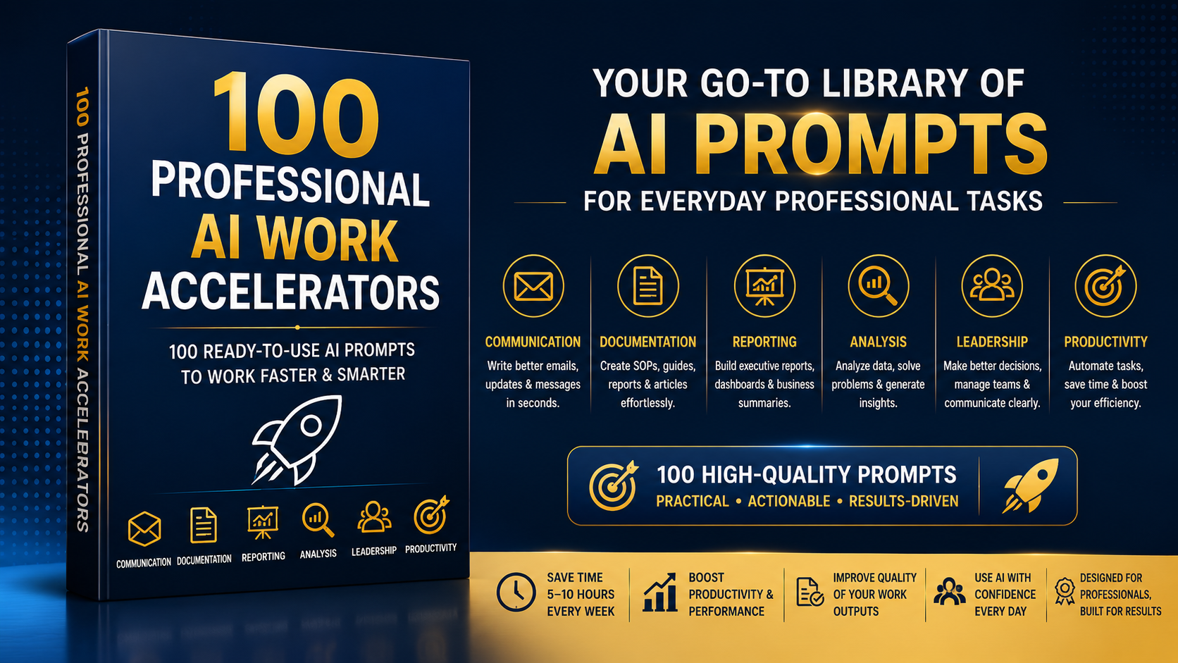 100 Professional AI Work Accelerators prompt library cover