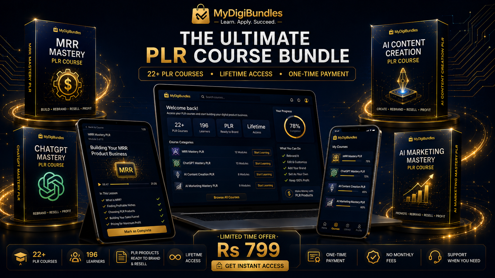 AI Course Bundle — 22 premium AI courses and guides, mockup preview