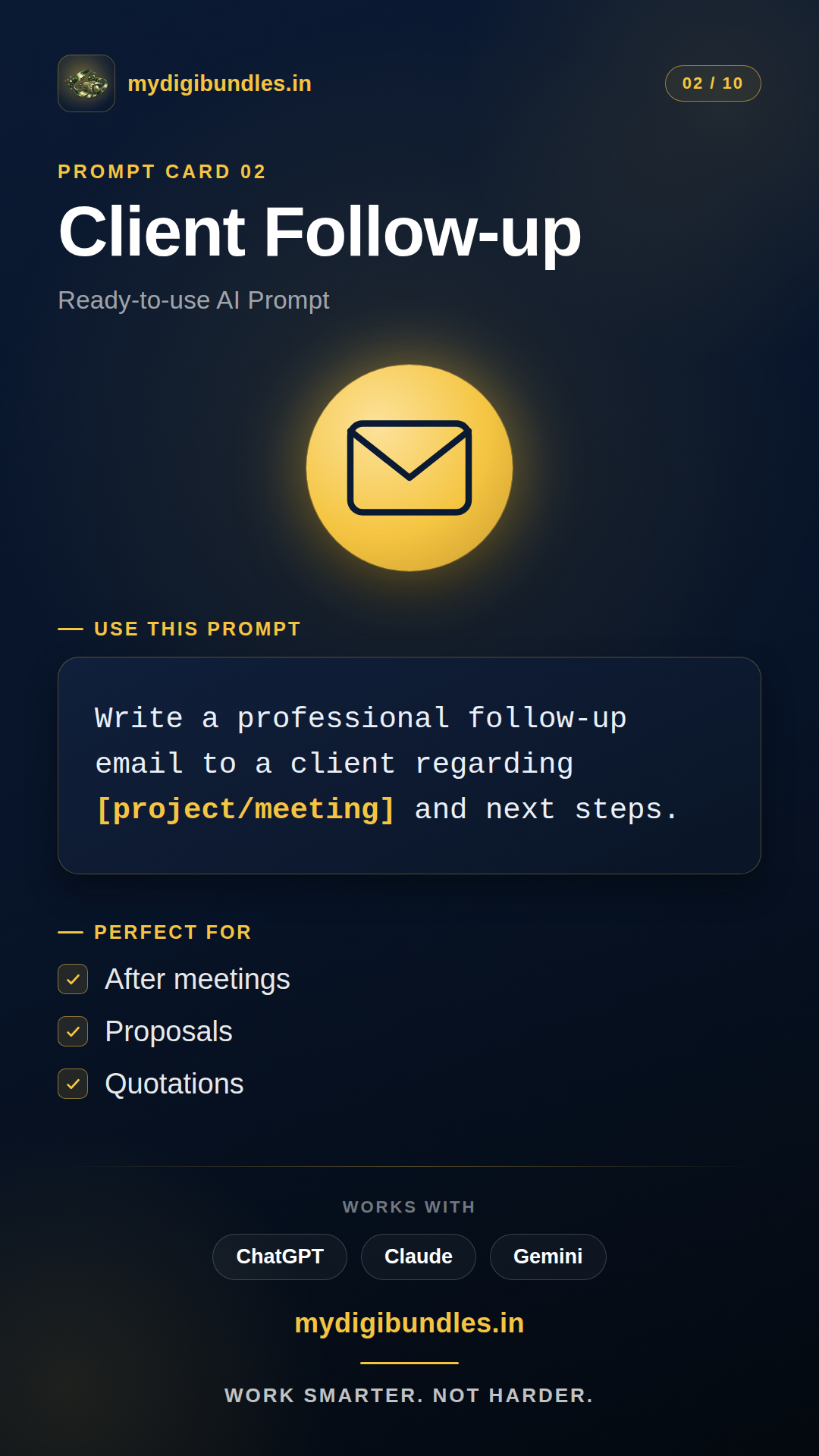 Mobile prompt card — Client Follow-up