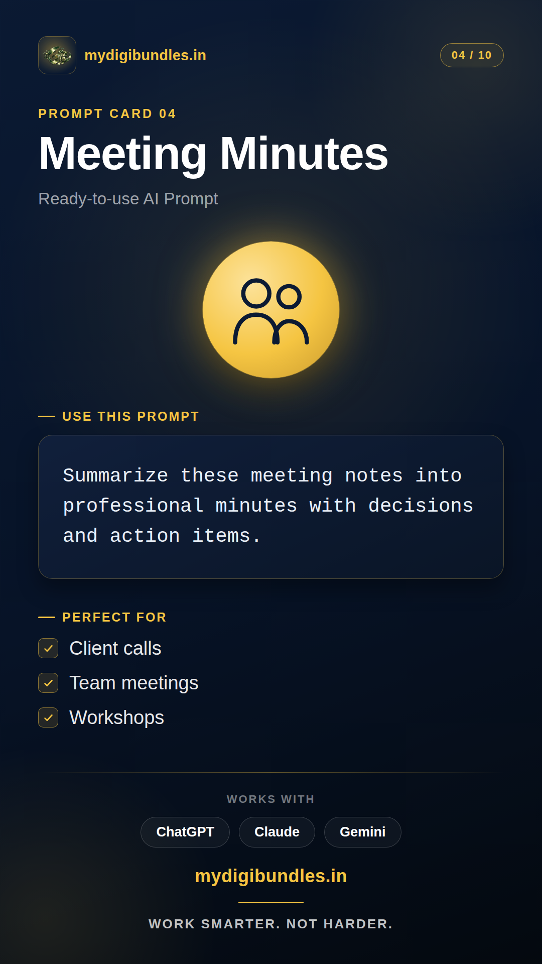 Mobile prompt card — Meeting Minutes